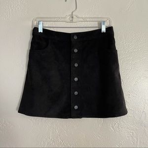 NWOT [express] black microsuede button down a-line